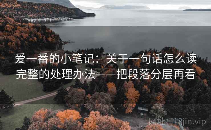 爱一番的小笔记:关于一句话怎么读完整的处理办法——把段落分层再看